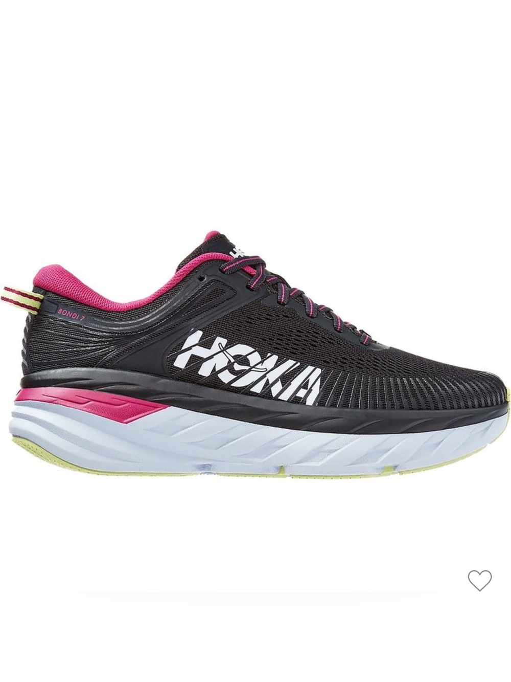 Hoka One One Women's Black with Pink Athletic Running Shoe